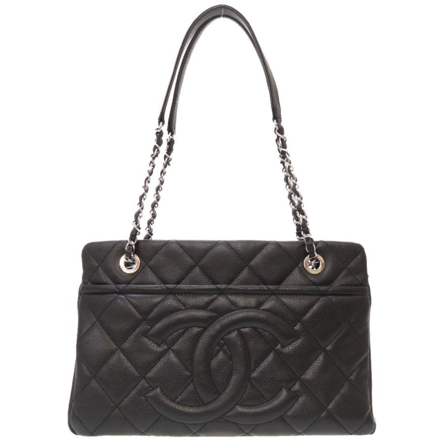 CHANEL 新品同様 シャネル キャビアスキン マトラッセ ブラック