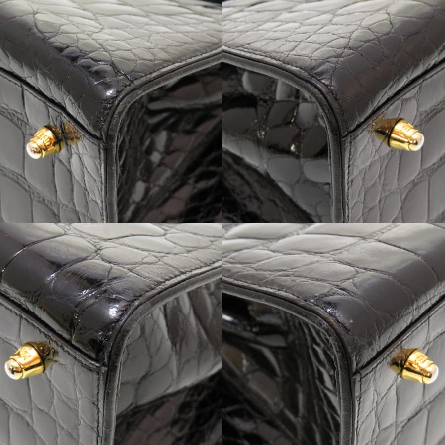 FENDI（フェンディ） 美品 クロコダイル ブラック ゴールド金具