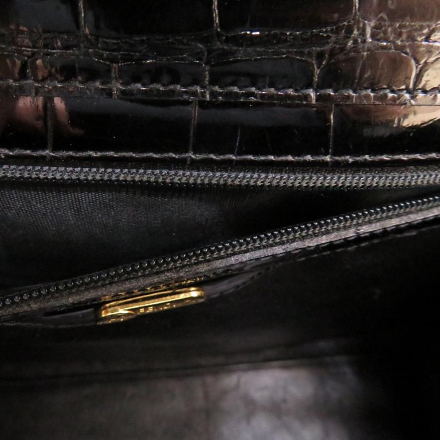 FENDI 美品 フェンディ クロコダイル ブラック ゴールド金具 FENDI 美品 フェンディ クロコダイル ブラック ゴールド金具