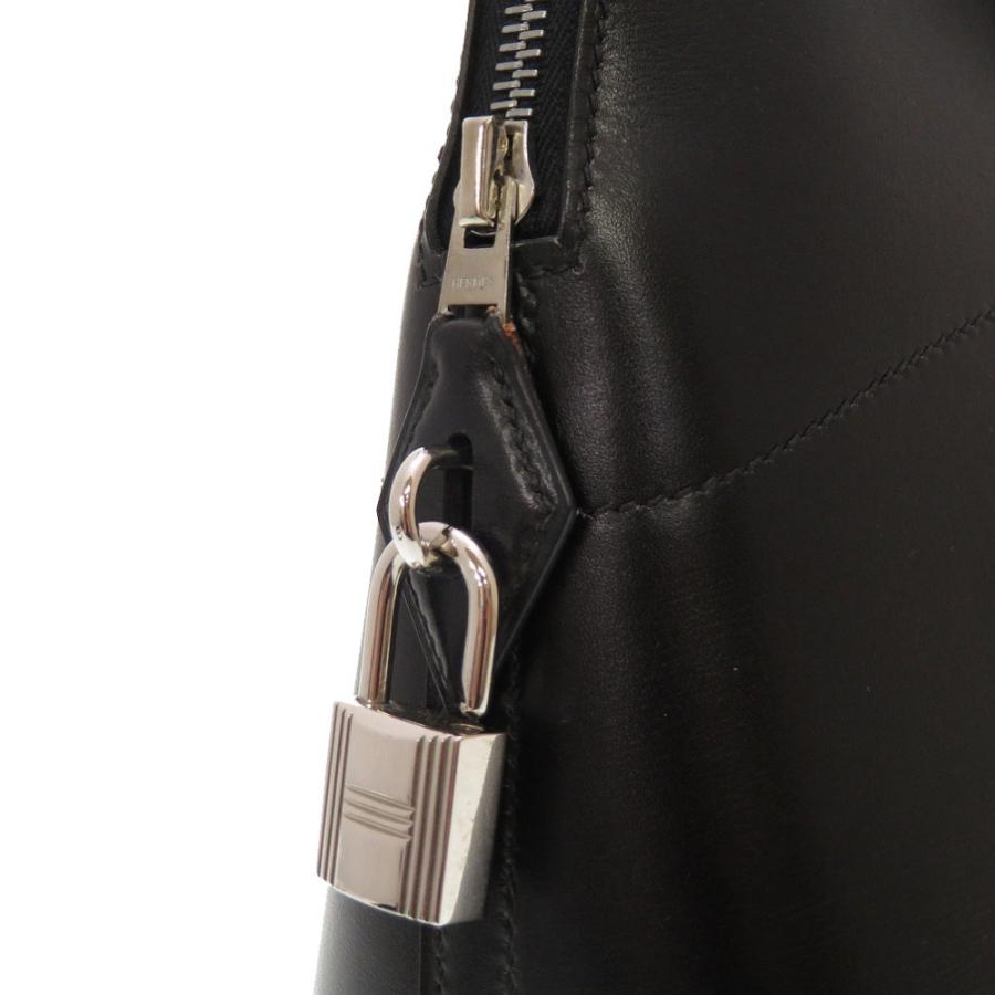 HERMES 美品 エルメス ボリード35 ボックスカーフ ブラック シルバー 