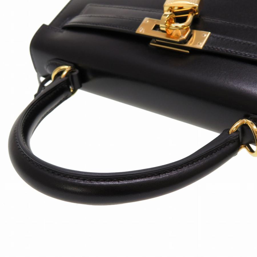 HERMES（エルメス） 未使用 ケリー25 外縫い ボックスカーフ ブラック