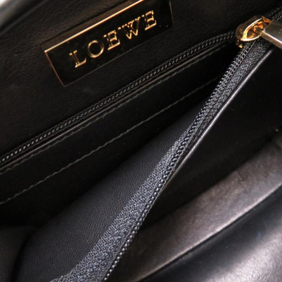 LOEWE 美品 ロエベ 丸型 アナグラム レザー ブラック 2WAY LOEWE 美品 ロエベ 丸型 アナグラム レザー ブラック 2WAY