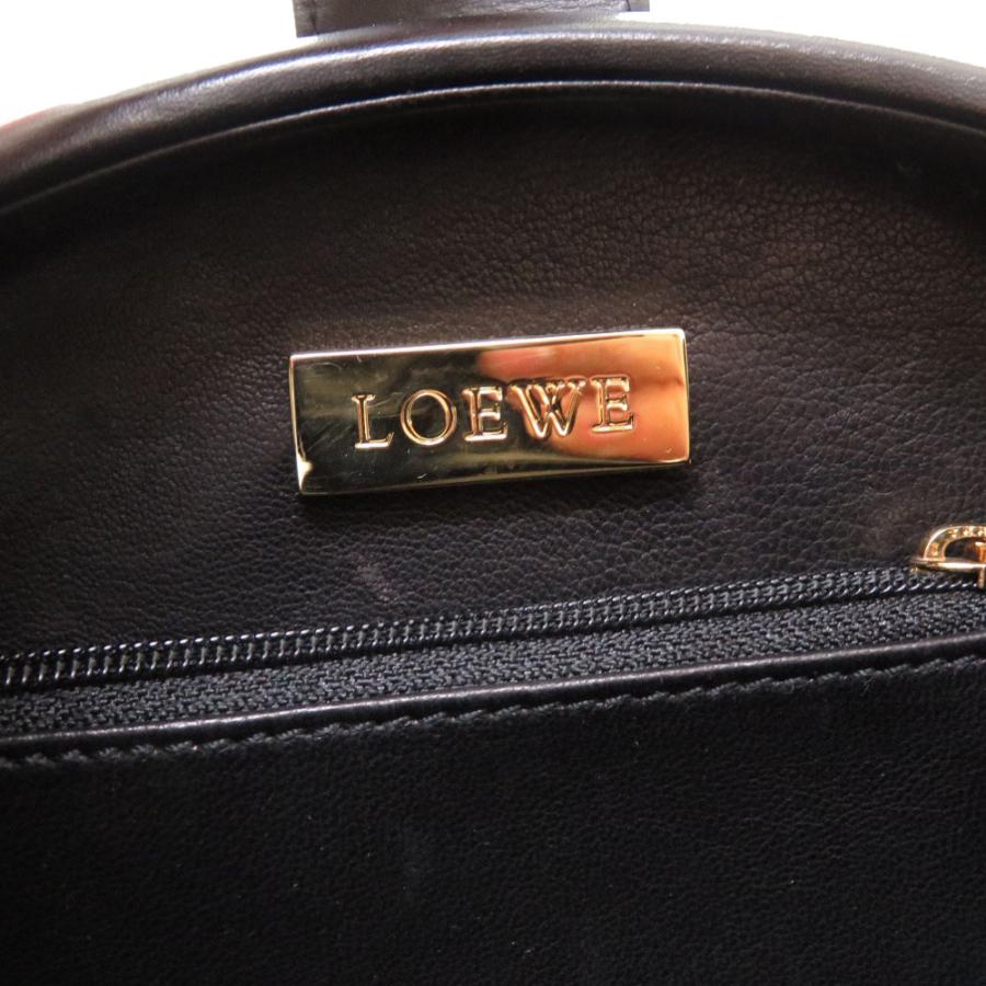 LOEWE 美品 ロエベ 丸型 アナグラム レザー ブラック 2WAY LOEWE 美品 ロエベ 丸型 アナグラム レザー ブラック 2WAY