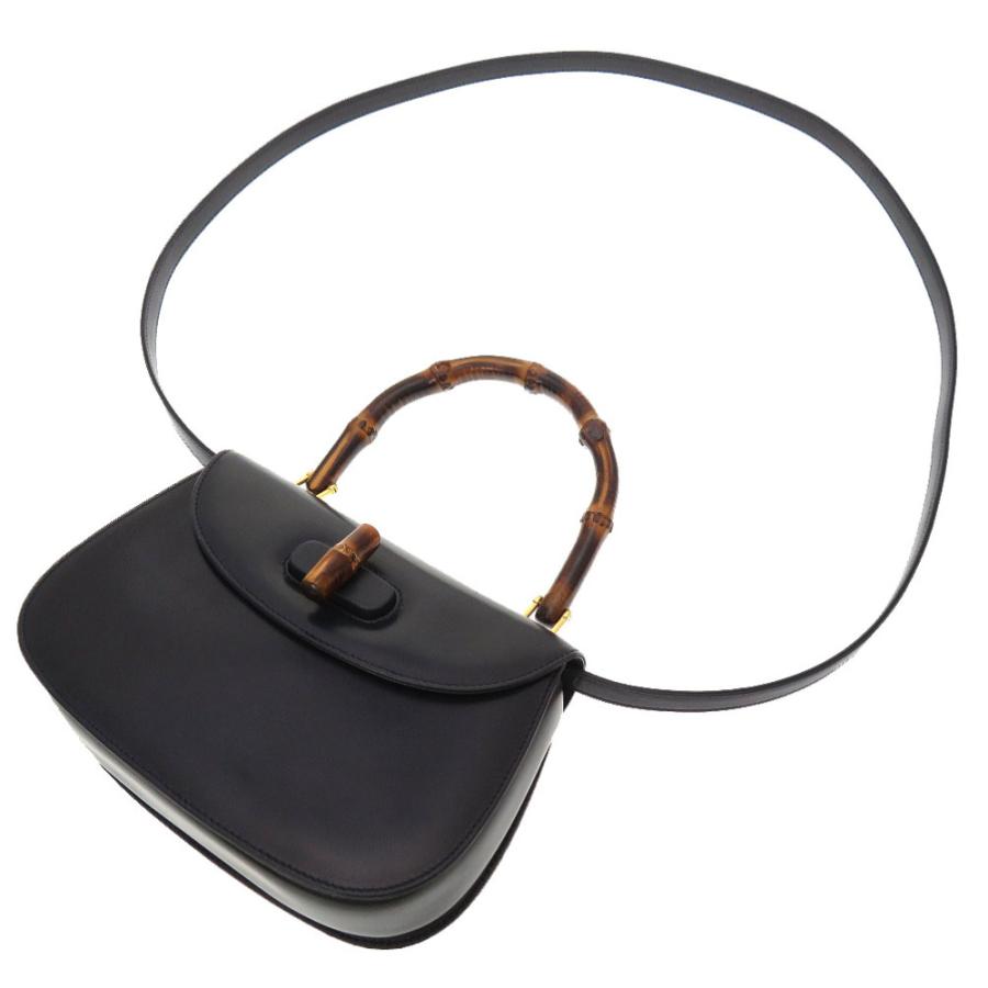 GUCCI グッチ バンブー レザー ネイビー 000 46 0188 2WAY 
