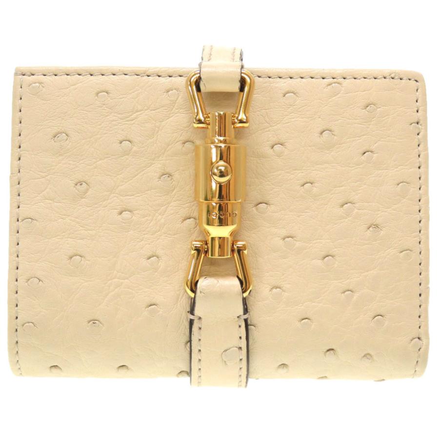 GUCCI グッチ ジャッキー オーストリッチ レザー 長財布 アイボリー GUCCI 未使用 グッチ ジャッキー1961 オーストリッチ アイボリー