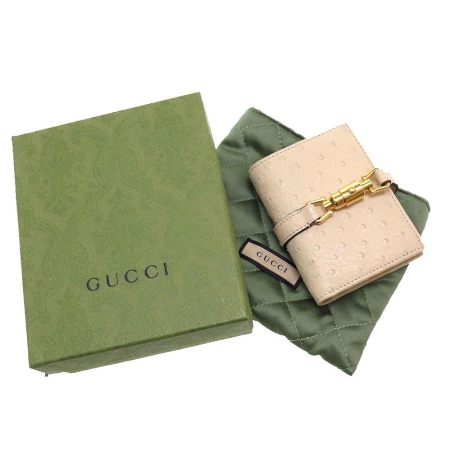 GUCCI グッチ ジャッキー オーストリッチ レザー 長財布 アイボリー GUCCI 未使用 グッチ ジャッキー1961 オーストリッチ アイボリー