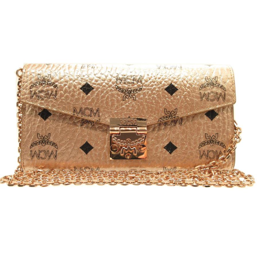MCM チェーンショルダーバッグ MCM（エムシーエム） 美品 8APA11 レザー シャンパンゴールド チェーン