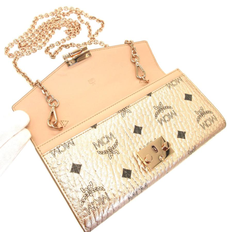 MCM（エムシーエム） 美品 8APA11 レザー シャンパンゴールド チェーン