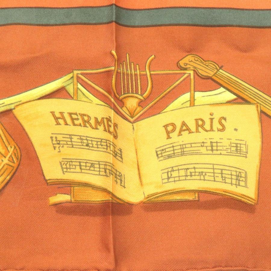 HERMES 美品 エルメス カレ90 ラ ダンス LA DANCE シルク ブラウン 