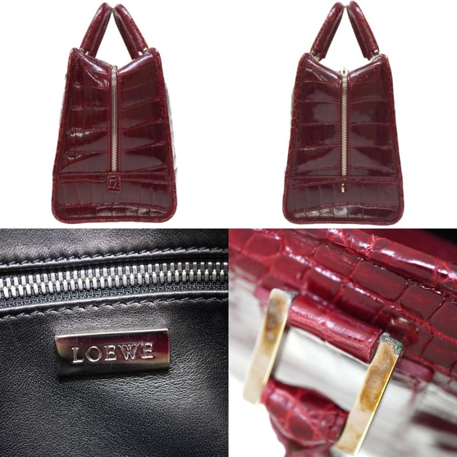 LOEWE ロエベ アマソナ36 クロコダイル ボルドー ハンドバッグ LOEWE ロエベ アマソナ36 クロコダイル ボルドー ハンドバッグ