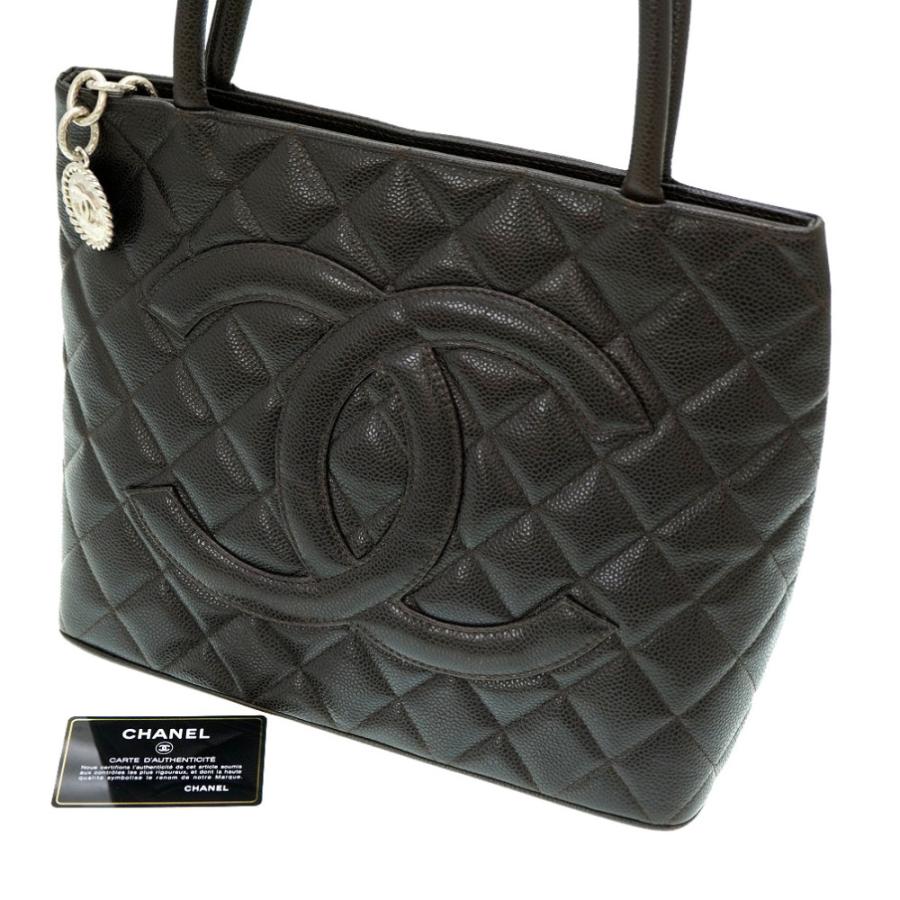 シャネル 復刻トート キャビアスキン ブラウン バッグ 0153 CHANEL_1