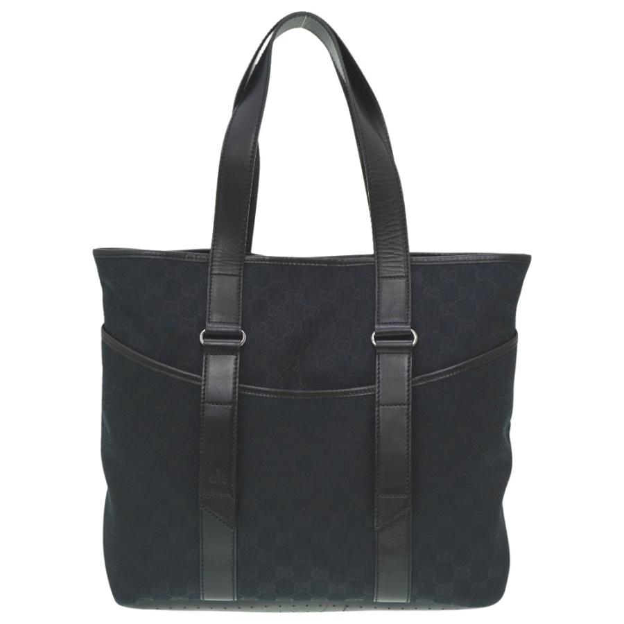 GUCCI 美品 グッチ GGキャンバス トートバッグ 145971 ブラック
