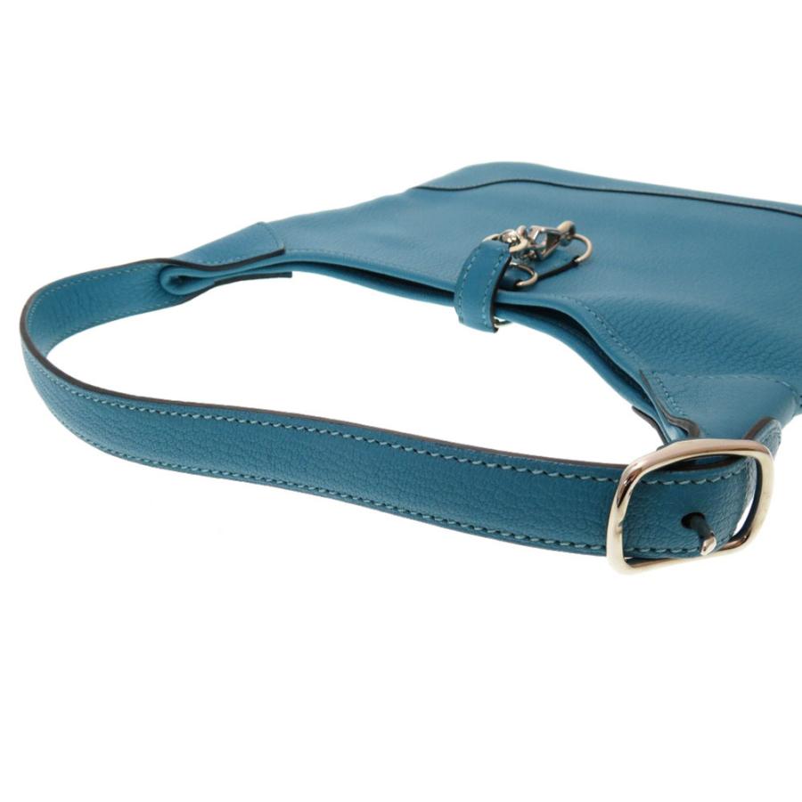 HERMES 美品 エルメス トリム24 シェーブル ターコイズ シルバー金具  