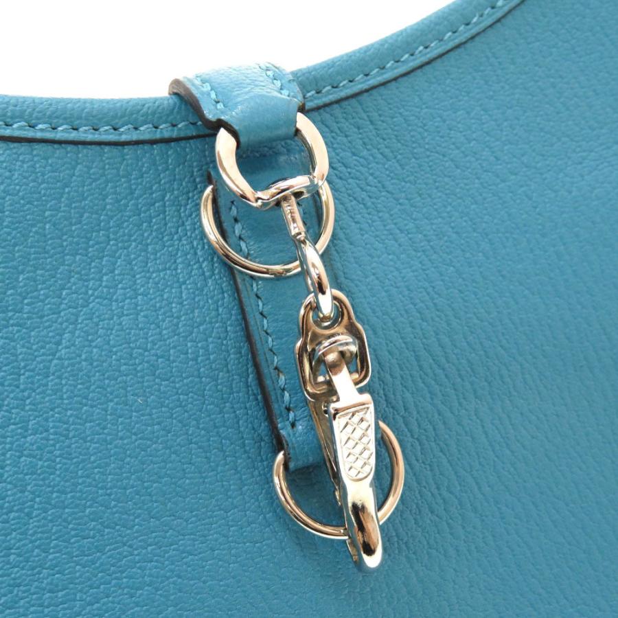 HERMES 美品 エルメス トリム24 シェーブル ターコイズ シルバー金具  
