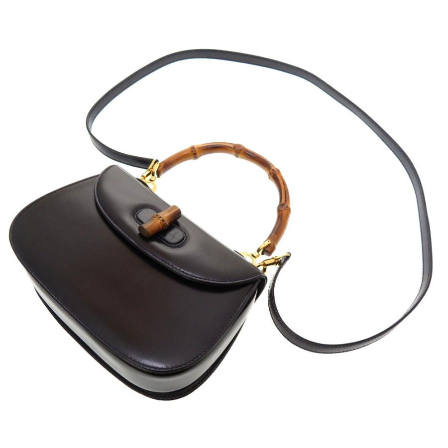 GUCCI（グッチ） 美品 バンブー レザー ネイビー 000 2046 0188 2WAY