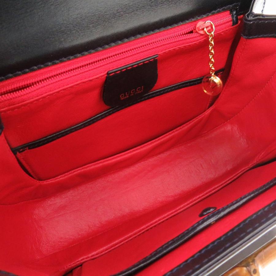 GUCCI（グッチ） 美品 バンブー レザー ネイビー 000 2046 0188 2WAY