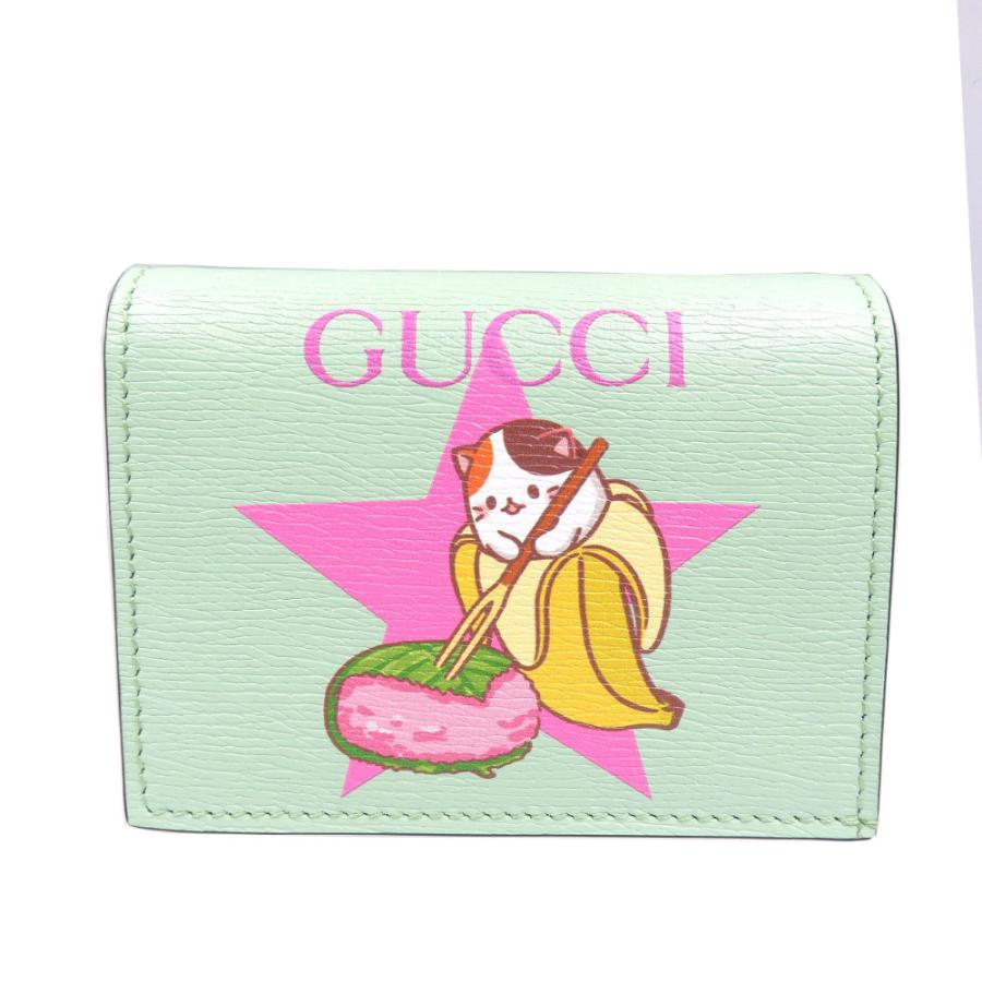GUCCI（グッチ） 未使用 ばなにゃ 桜餅 701009 レザー ゴールド