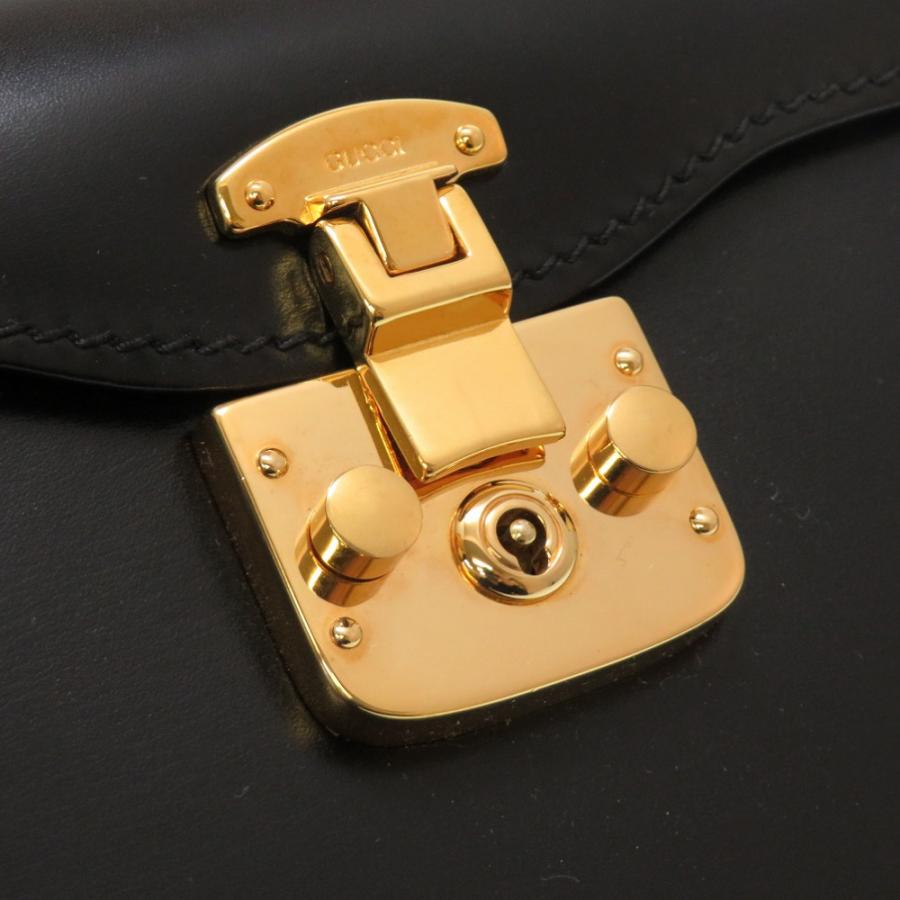 GUCCI 美品 グッチ レディロック レザー ブラック ゴールド金具 000 01 