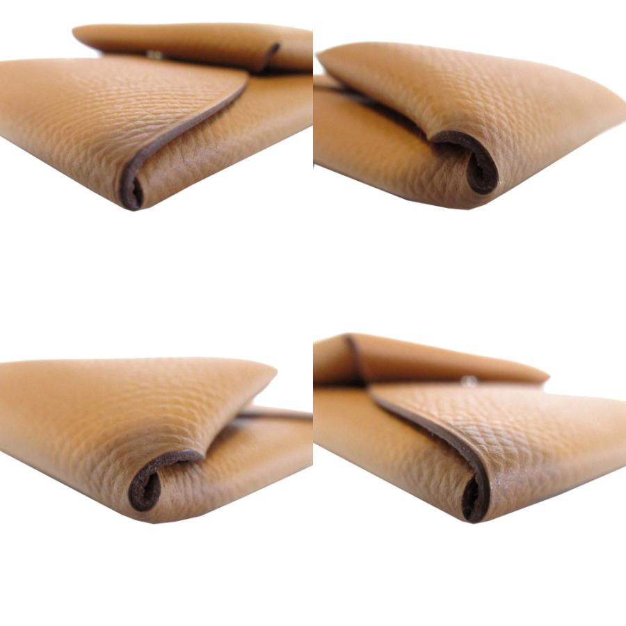 HERMES 未使用 エルメス バスティア ヴォーエプソン ゴールド 茶 A刻印