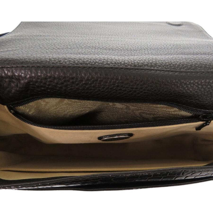 新品同様 タケチ ショルダーバッグ ブラック クロコダイル 0693 武知  