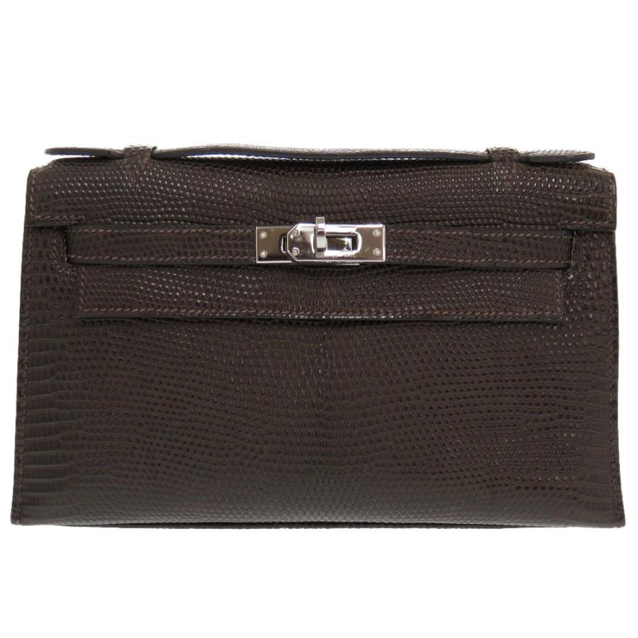 HERMES（エルメス） 美品 ポシェットケリー リザード ブラウン