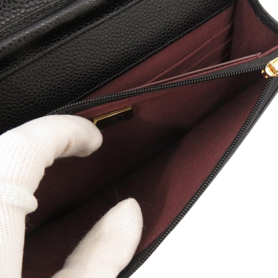 CHANEL 未使用 シャネル マトラッセ キャビアスキン ブラック