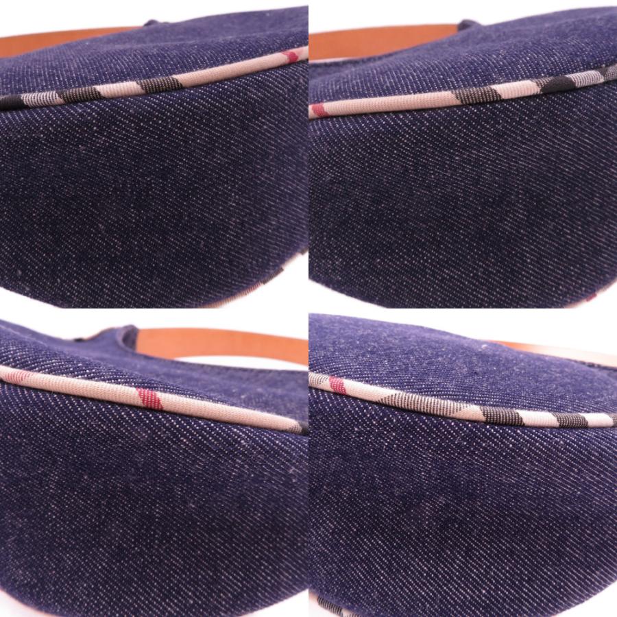 BURBERRY（バーバリー） 美品 ノバチェック デニム ネイビー レザー