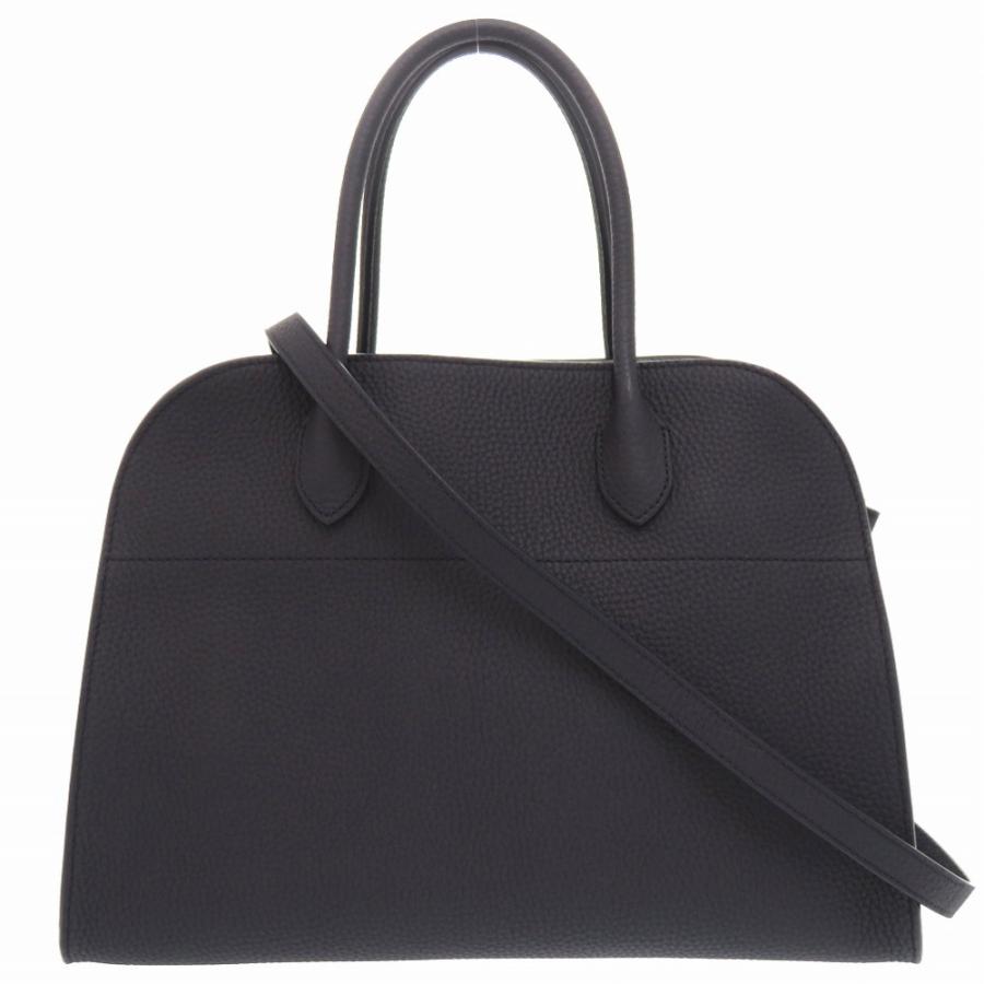 未使用 ザ ロウ マルゴー12 レザー ネイビー 2WAY ハンドバッグ 紺  