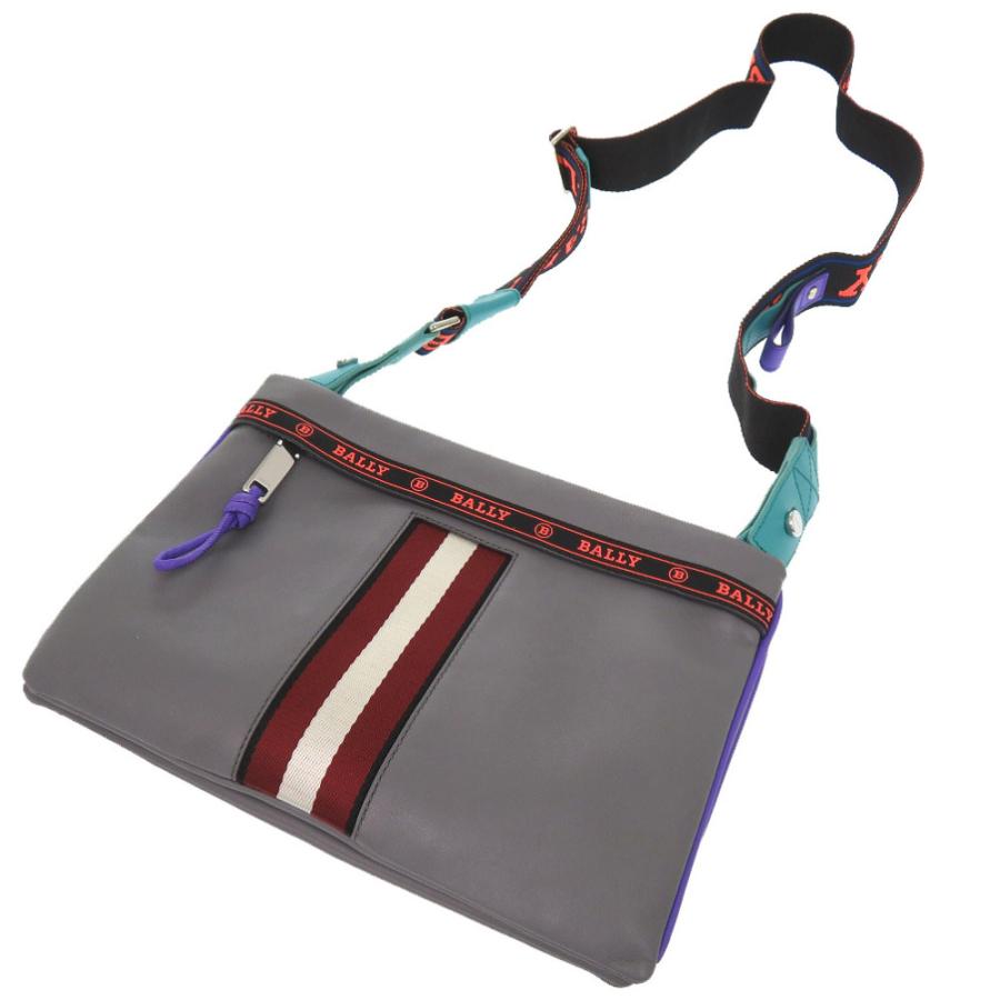 Bally 未使用 バリー HARVEY.MC 05 MULTICLOUD レザー グレー パープル  