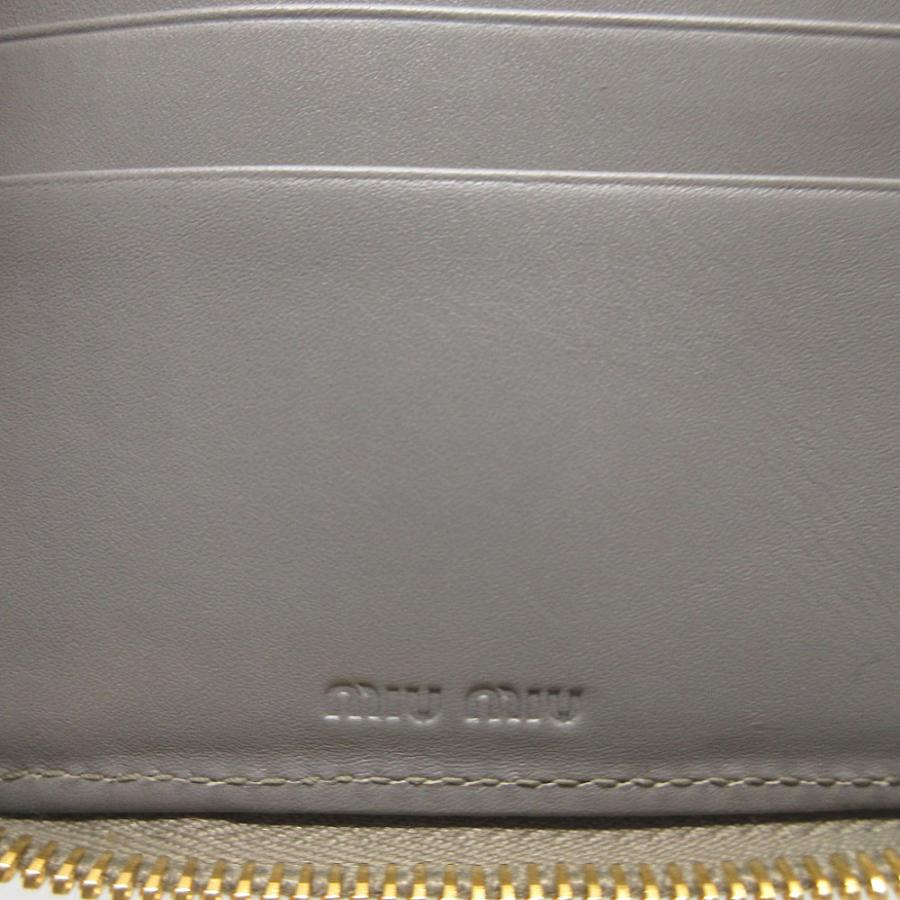 miumiu 財布　グレー miu MIU ミュウミュウ 二つ折り財布 レディース グレー 5ML522