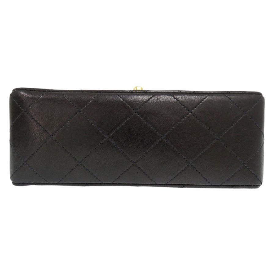 美品 シャネル ミニマトラッセ ラムスキン レザー ブラック ショルダーバッグ  黒 0557 CHANELの画像