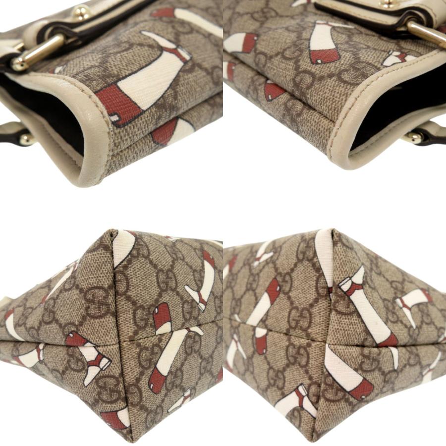 グッチ　美品　トートバッグ　スプリーム　GG柄　PVC レザー　メンズ　ブラウン GUCCI（グッチ） 美品 GG柄 トートバッグ PVC ブーツ柄 GGスプリーム