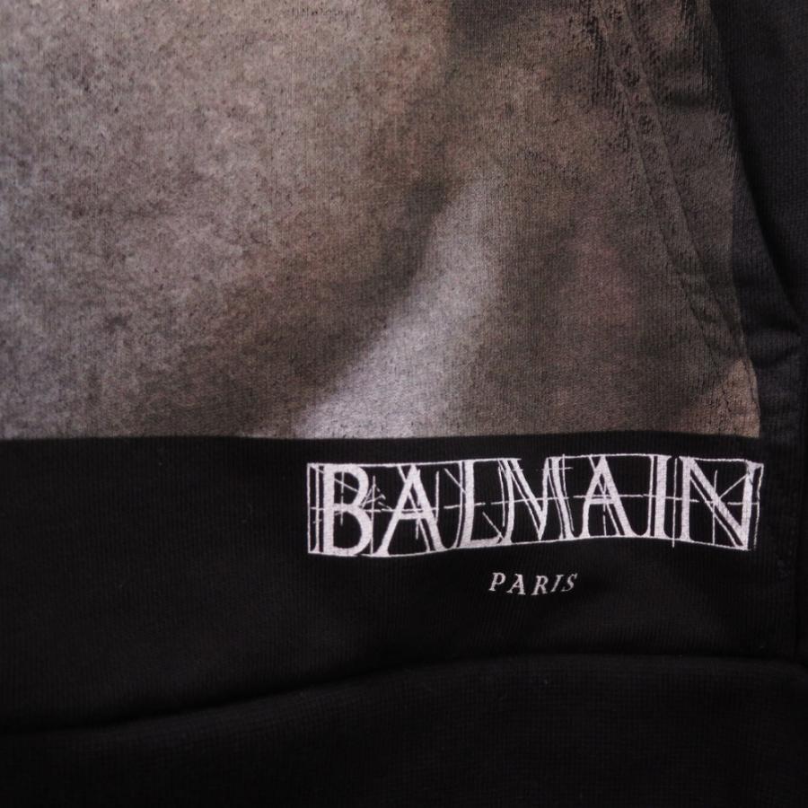 美品 バルマン ロゴプリント スウェットフーディー Sサイズ 長袖  