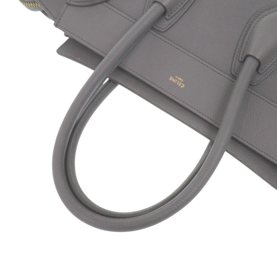 CELINE 美品 セリーヌ ラゲージ マイクロショッパー レザー グレー 