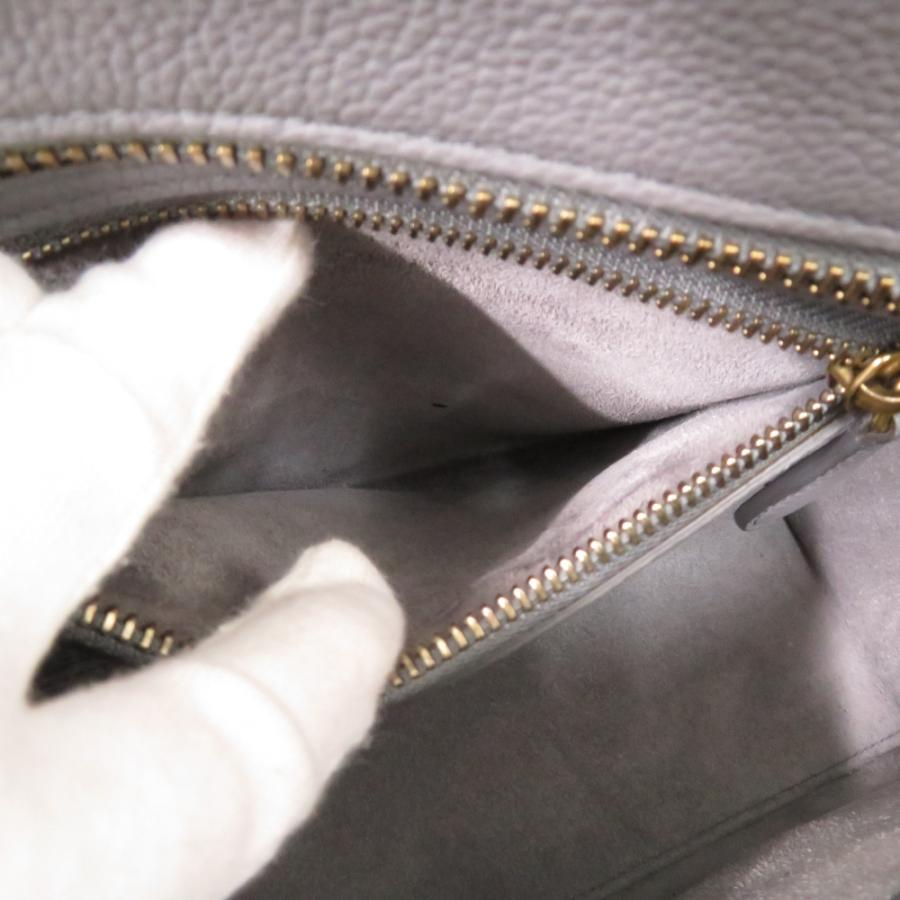 CELINE 美品 セリーヌ ラゲージ マイクロショッパー レザー グレー 