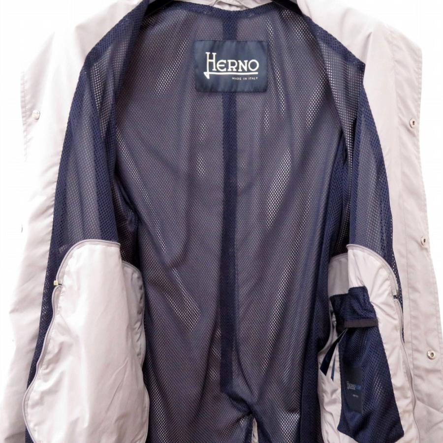 ヘルノ　HERNO ナイロンコート　グレー　50 美品 HERNO ヘルノ ライナー付き コート CASHMERE COAT WITH NYLON