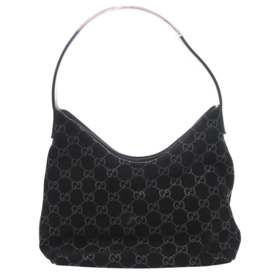 【5of6564】グッチ ショルダーバッグ 001 3778 スウェード ブラック シルバー金具【中古】レディース GUCCI（グッチ） 美品 ワンショルダー 001 3778 スウェード メタル