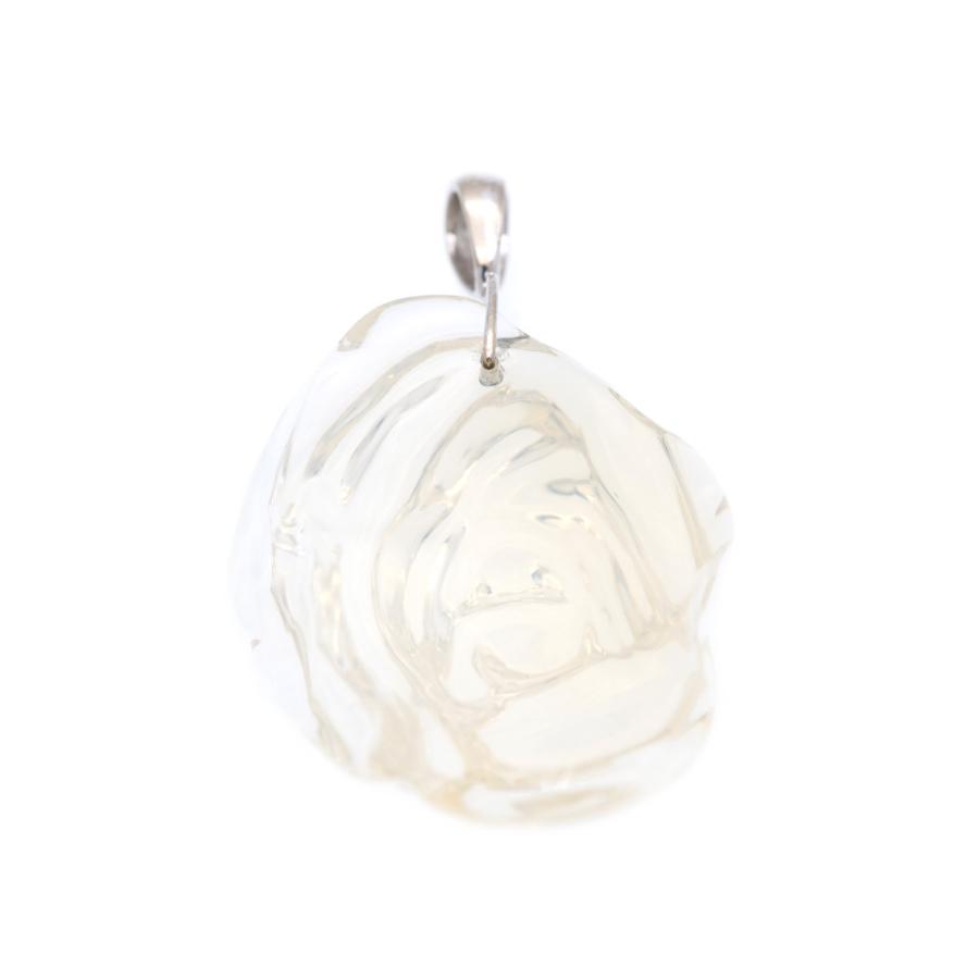 美品 天然オパール109.08ct / ダイヤ0.04ct / K18WG ペンダント トップ ホワイトゴールド/オパール/ダイヤモンド ジュエリー 0060_2