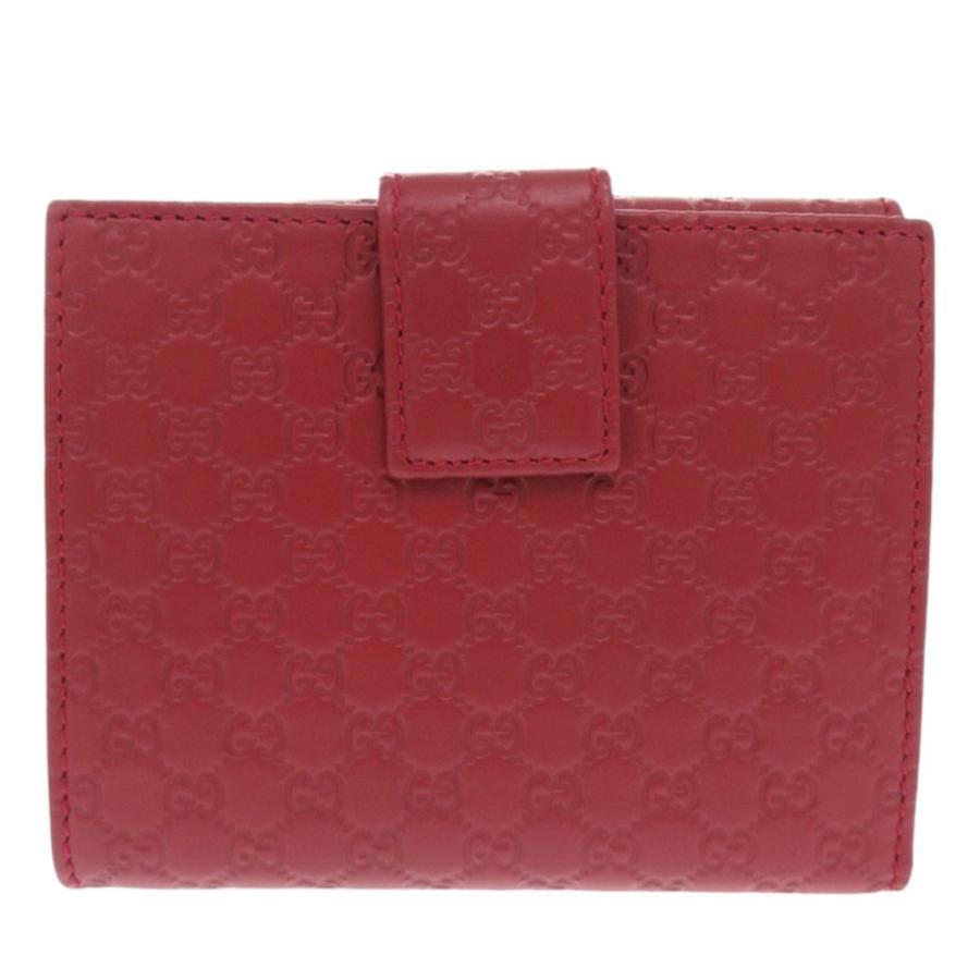 GUCCI（グッチ） 新品同様 464916 マイクログッチシマレザー レッド 二