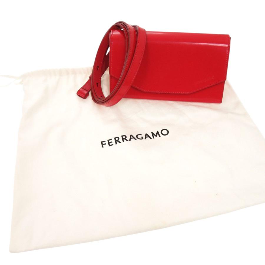 美品 サルヴァトーレフェラガモ 241266 カーフ レッド 2WAY ショルダーバッグ クラッチバッグ 赤 0195 Salvatore Ferragamo_1