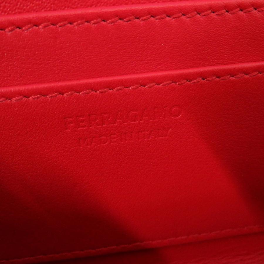 美品 サルヴァトーレフェラガモ 241266 カーフ レッド 2WAY ショルダーバッグ クラッチバッグ 赤 0195 Salvatore Ferragamo_7