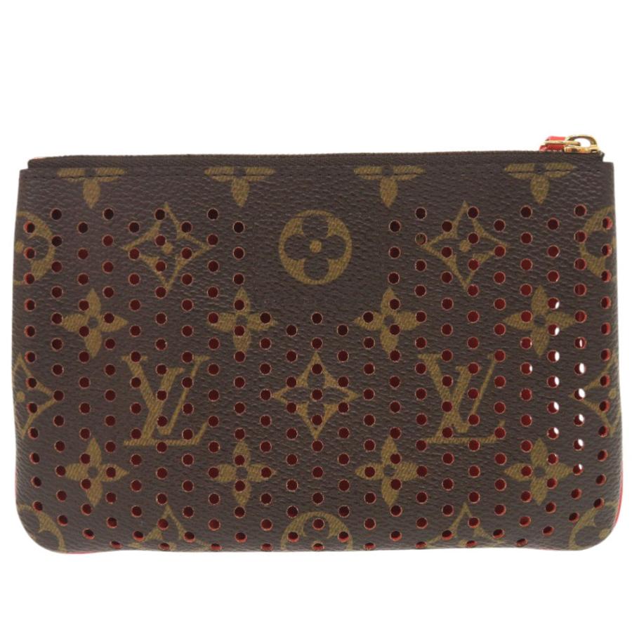 美品 ルイ ヴィトン ポシェットプラット モノグラムペルフォ M95187 オランジュ ポーチ LV 0280 LOUIS VUITTON_1