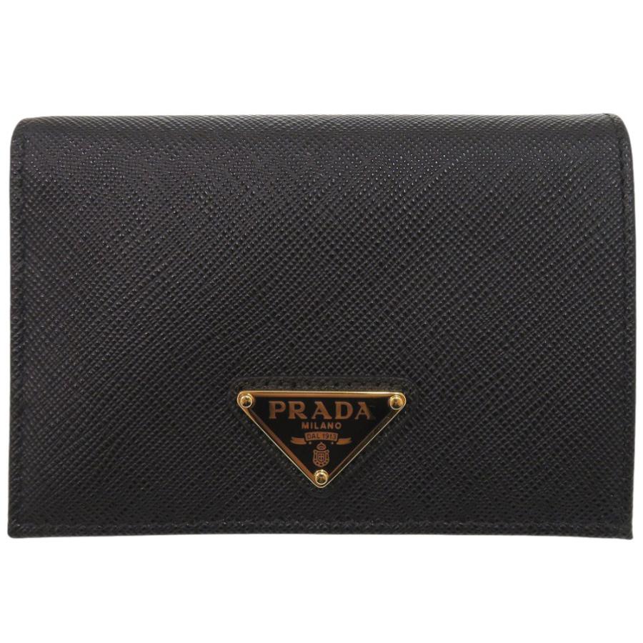 PRADA（プラダ） 新品同様 1MV021 サフィアーノレザー ブラック 二