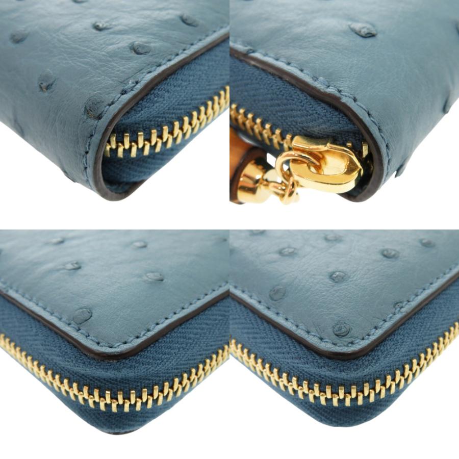 GUCCI（グッチ） 未使用品 バンブー 453158 オーストリッチ ターコイズ