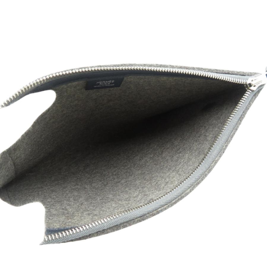 美品 エルメス トゥードゥー29 ヴォーエプソン フェルト シルバー金具 グリモワイヤン ブルーインディゴ D刻印 クラッチバッグ 1088 HERMES_2