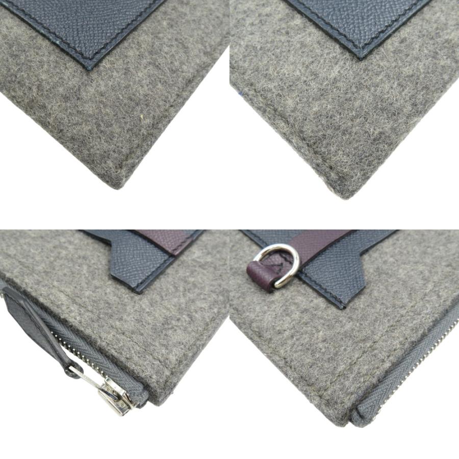 美品 エルメス トゥードゥー29 ヴォーエプソン フェルト シルバー金具 グリモワイヤン ブルーインディゴ D刻印 クラッチバッグ 1088 HERMES_6