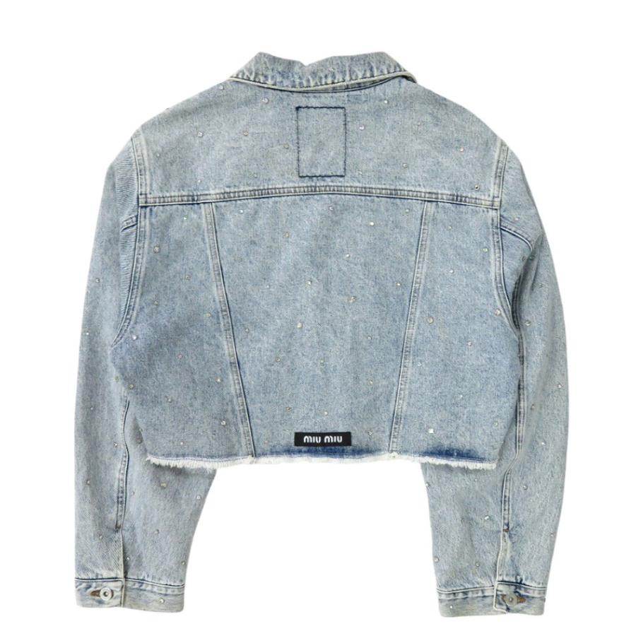 miu 新品同様 ミュウミュウ ラインストーン ダメージ加工 GWB082