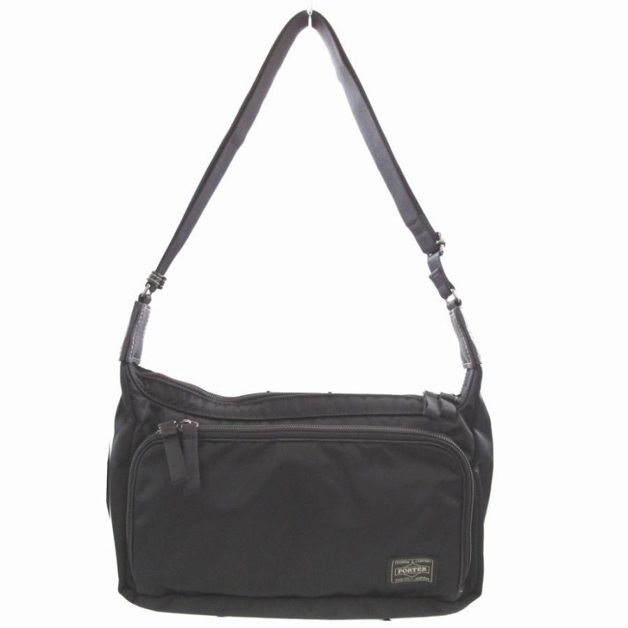 PORTER 美品 ポーター ナイロン レザー ブラック 黒 ショルダーバッグ