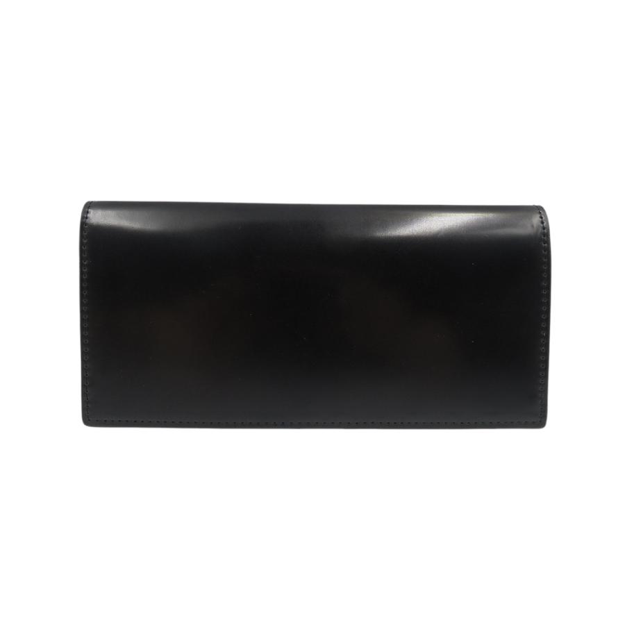 未使用 ロカド シェルコードバン イタリア馬革 ブラック 二つ折り 長