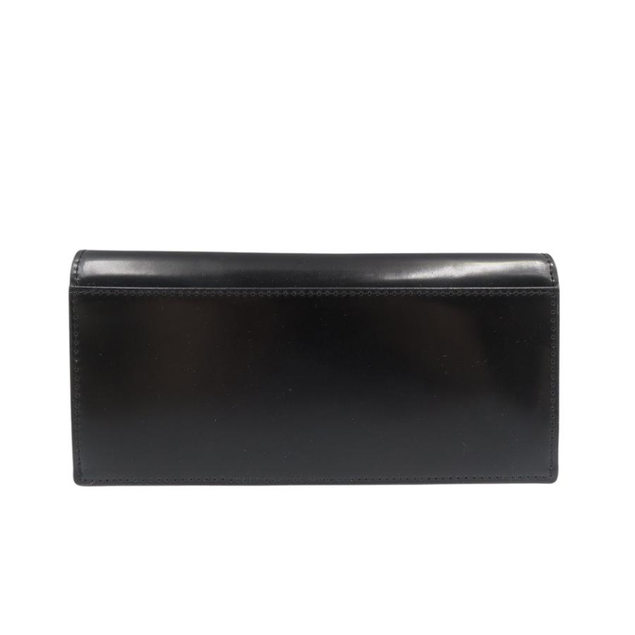 未使用 ロカド シェルコードバン イタリア馬革 ブラック 二つ折り 長